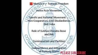 INDIAN HISTORY 3.  *MODULE 5*.  Calicut University     Degree 5th Semester 