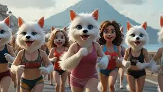 white dog Runner Ai