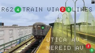 OpenBVE Exclusive: R62 (4) Train to Nereid Avenue via (2) (5) Lines!