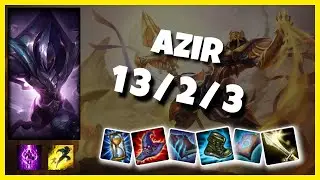 EU Challenger Azir MID (13/2/3) vs LUCIAN Gameplay Replay - Patch 10.19