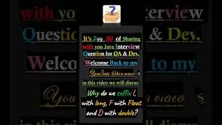 Why do we use suffix L with long, F with float and D with double #shorts #video