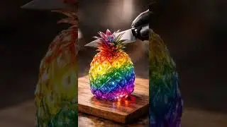 GLASS PINEAPPLE 🍍 ASMR|#trending #glasscutting #satisfying #shorts #pineapple