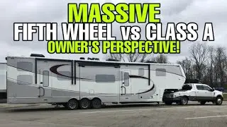 RVers DREAM SETUP!  LUXE Fifth Wheel RV and Ford F450 Hauler combination!