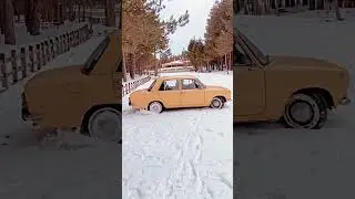 Classic Car In Snow