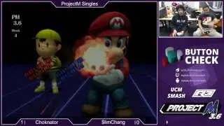 Choknator (Ness) vs $limChang (Mario) - Button Check #9 - Project M - Singles