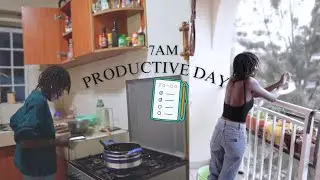 Spend a 7Am productive day with me| Cleaning my house w/me| to-do lists| Living alone vlog