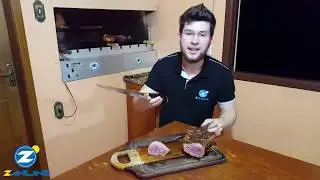 Faca Ga&uacute;cha Para Churrasco A&ccedil;o Inox Com Cabo de Chifre Torneado - Zanline