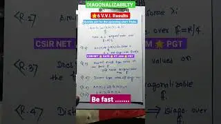 DIAGONALIZABLE MATRIX🌟6 imp. Results 🌟