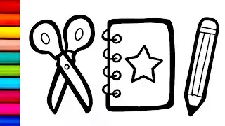 School Stationery Drawing || How to Draw School Supplies Step by Step || School Supplies drawing