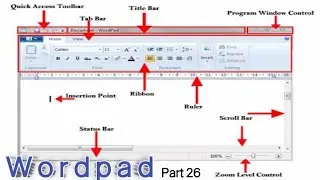 Wordpad Title bar menu bar status bar scroll barLearning in Hindi #wordpad  part 1 #inhindi