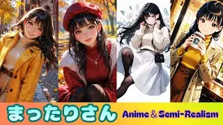 まったりさん〜Anime＆Semi-Realism〜【AIイラスト】素敵！ナチュラルなコーディネートの秋、冬のまったりさん。どちらも可愛い欲張りセットです🩷