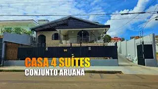 Casa no Conjunto Aruanã, Casa de esquina com 4 suítes, Energia solar, Espaço com piscina e Edícula
