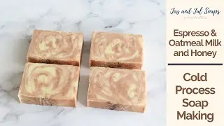 Espresso Oatmeal Milk and Honey Cold Process Soap Making and Cutting | Jas and Jul Soaps