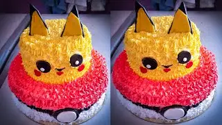 Colourfull Cartoon Cake Decoration || Pikachu Cartoon Theme Cake || Desi Cake