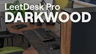 LeetDesk Pro Darkwood - Gaming Desk with Elegant Wood Finish | Height Adjustable | Customizable
