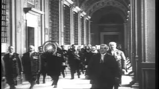 Mussolini meets Pope Pius XI on the third anniversary of the signing of the Later...HD Stock Footage