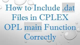How to Include .dat Files in CPLEX OPL main Function Correctly