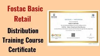 FOSTAC Certificate Kaise Banaye | Fostac Basic Retail Distribution Business Training Certificate