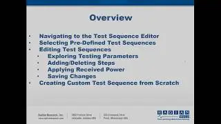 Setting Up Test Sequences in WATT-Net&trade; Software by Radian Research