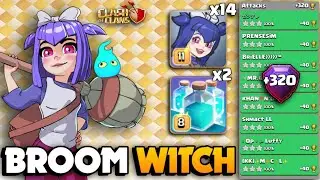 +320 BEST BROOM WITCH Attack 🔴 Clone BROOM WITCH TH16 Attack Strategy 🔴 Clash Of Clans