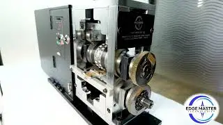 V shape fin cutter machine with cutting roller dies from edge master technoligies as EMT machine.