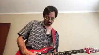 Righteous on a silver surfer signature Ibanez by Jared McDade