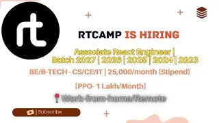 💼 Freshers Jobs 2023&ndash;2027 | rtCamp Hiring | Stipend + PPO + 12 LPA 💰 #skilllayer skill layer