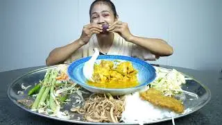 Khmer noodle with curry chicken wing vs fish plat and milk fruit EP12