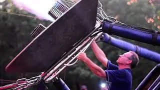 Inflating hot air balloon