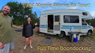 1994 Minnie Winnie RV Tour (21ft) | Full-Time Off-Grid Boondocking Setup
