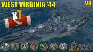 West Virginia '44 7 Kills & 132k Damage | World of Warships Gameplay