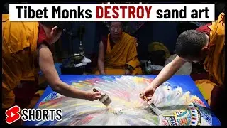 Tibet monks creates sand art then DESTROYS them!