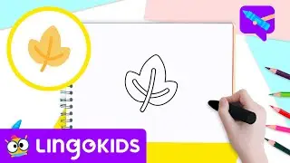 How to draw a LEAF 🍁 | Drawing for kids 🍂🎨 Crafts by Lingokids 🍁