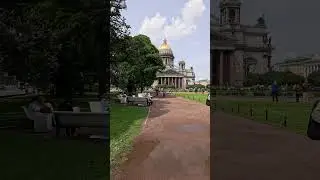 Walk to Puddle in St Isaac`s Square to Get👀Reflection of Cathedral #explore #nature #garden #europe