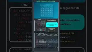 How to Make Calendar Using HTML CSS JavaScript