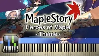 🍍Theme - Heroes of Maple - [Maplestory] - Synthesia Piano Tutorial🥥