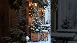 Soft Jazz in a Snowy Caf&eacute; Street #cozymora #cozymusic #christmas #cozy