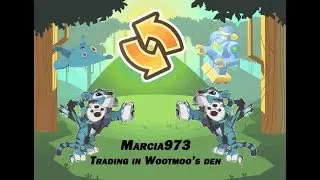 Trading in Wootmoo's den with my Blue Clones Animal Jam