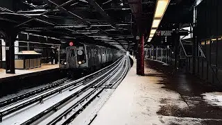NYC | F and Q trains at W 8 St-NY Aquarium, after a Snow Storm