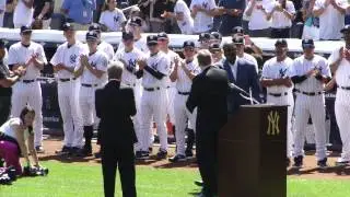 Michael Jordan Introduced at Derek Jeter Day Retirement Ceremony Yankee Stadium 9/7/14
