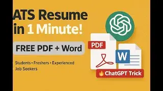 Create ATS Friendly Resume in 1 Minute Using ChatGPT | FREE PDF & Word Download