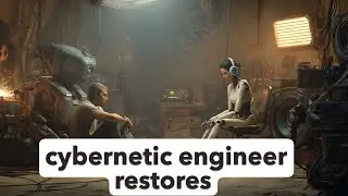 A human cybernetic engineer restores a female extraterrestrial android from a scrap heap, though