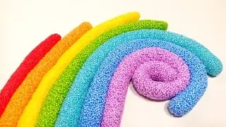 Learn Colours of Rainbow with Squishy Glitter Foam - Funny Learning