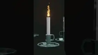 Low Poly Lit Candle. Blender Timelapse