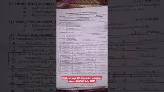 Community Health Nursing 1 question paper b.sc nursing 5th semester Students ABVMU university #viral