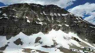 Drone view of snow algae in the mountains of Utah