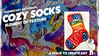 Cozy Sock | Texture & Contour Line Art Lesson (Grades 3&ndash;4)