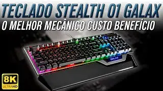 UNBOXING e REVIEW Teclado Mec&acirc;nico STEALTH 01 GALAX switch blue e Black