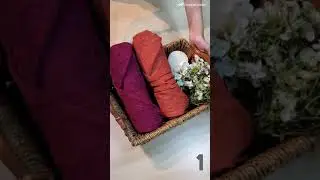 Make towels look luxe in your bathroom with these 3 simple folds. #towels #bath #bathandbody #luxury