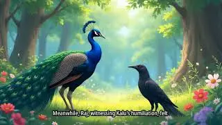 Beautiful Peacock And Plain Crow Form Unlikely Friendship